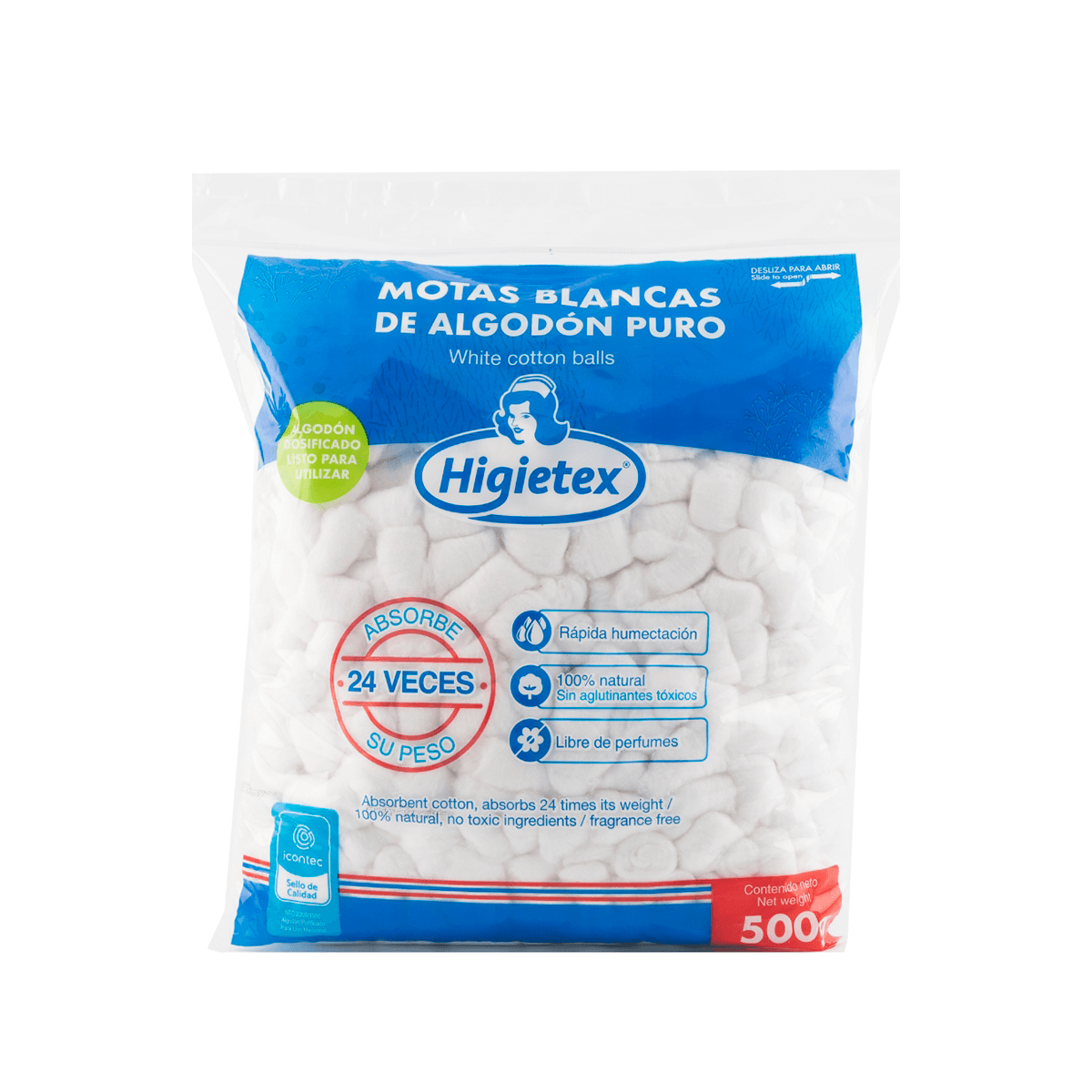 Algodón en motas Higietex