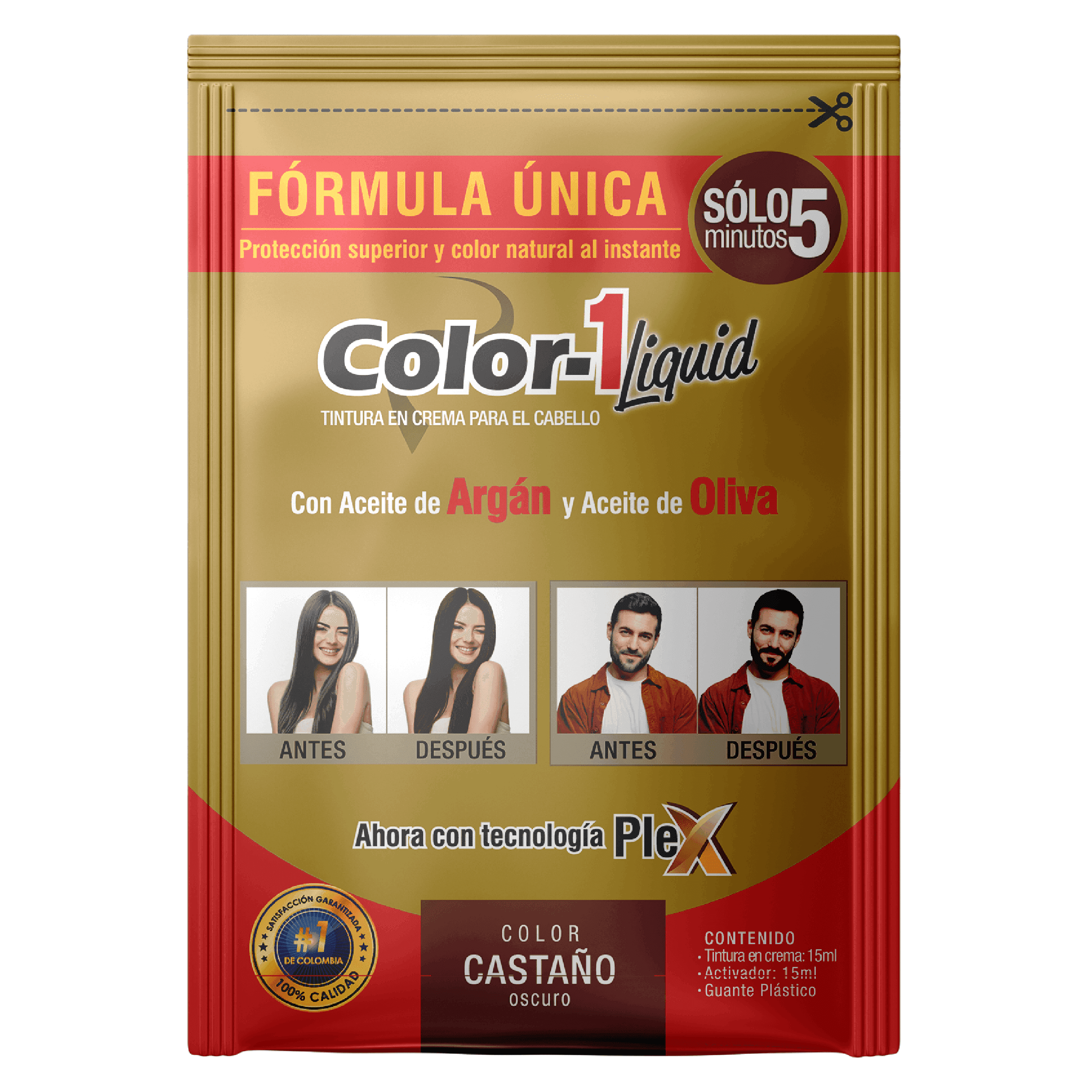 Tinte en crema Color-1 castaño oscuro