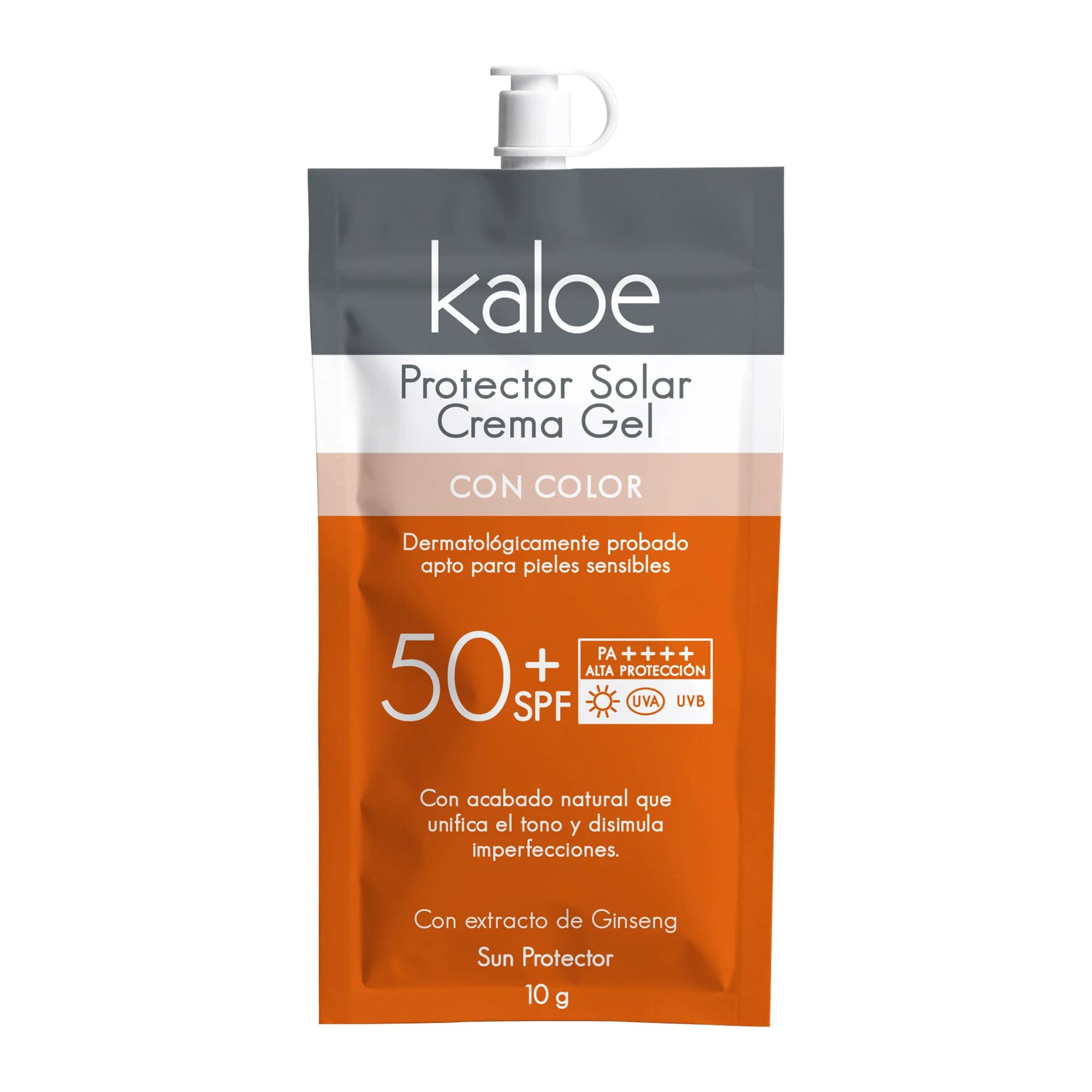 Protector solar Kaloe sachet con color
