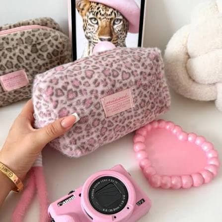 Cosmetiquera animal prints rosada