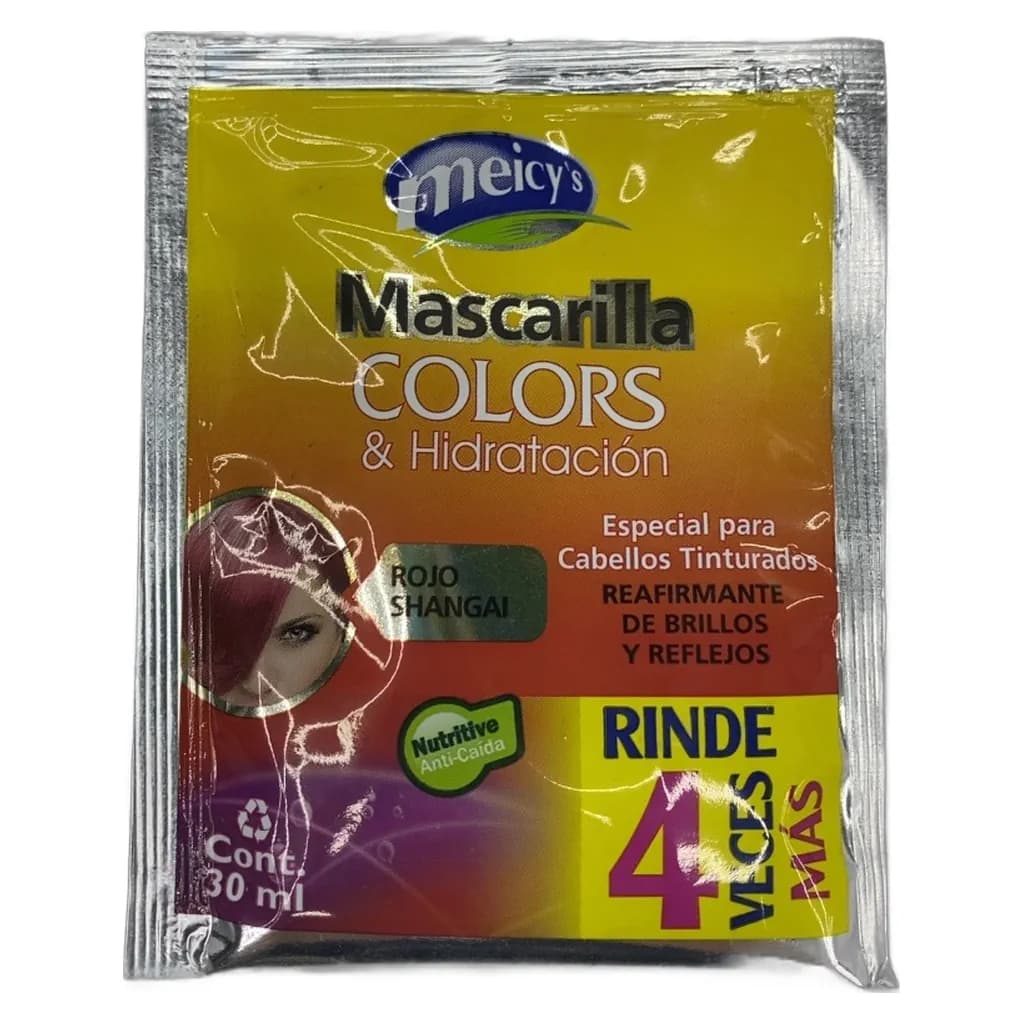 Mascarilla Meicy's Colors & Hidratación Rojo Shangai