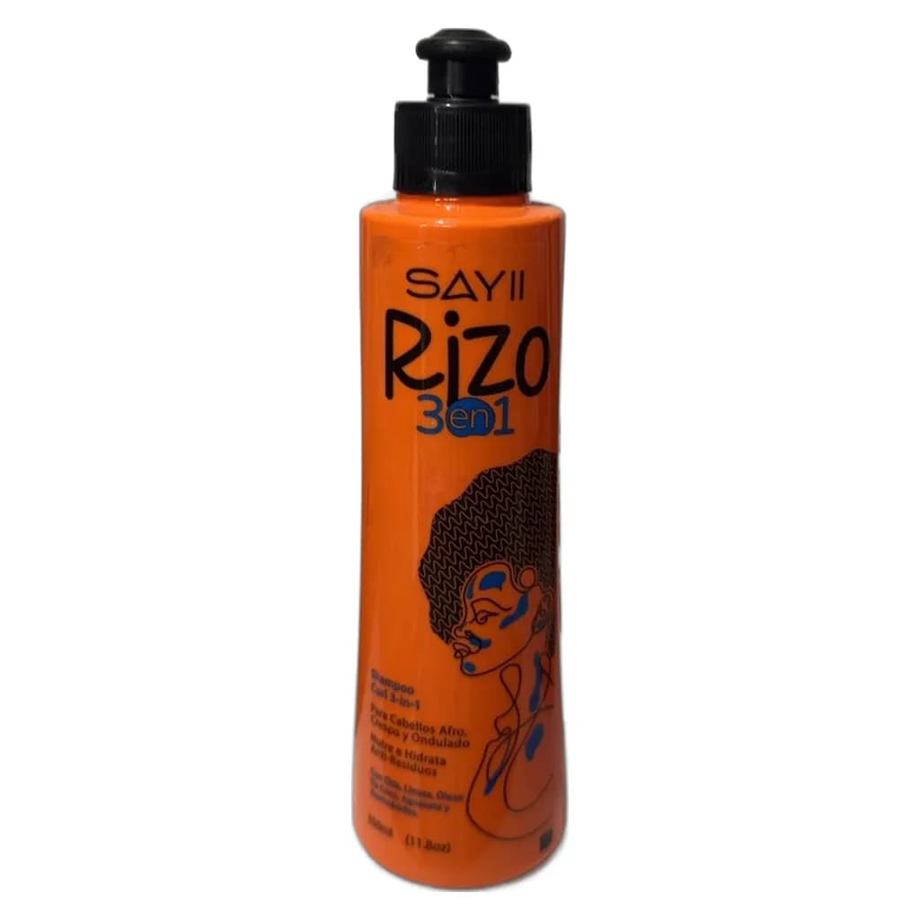 SAYII Rizo 3 en 1 Shampoo para Cabellos Afro, Crespo y Ondulado
