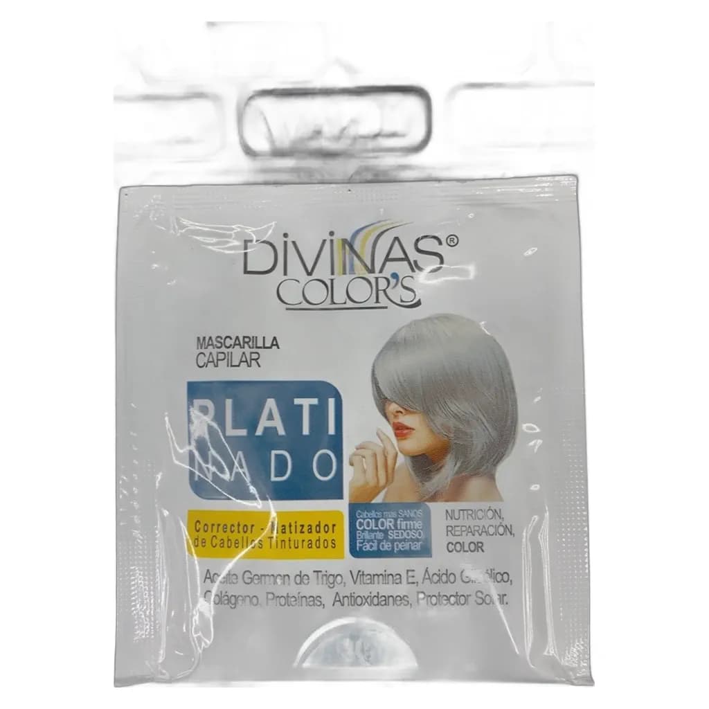 Mascarilla Capilar Divinas Colors Platinado 30g