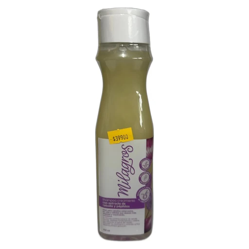 Milagros Shampoo Crecimiento con extracto de cebolla y péptidos 450ml