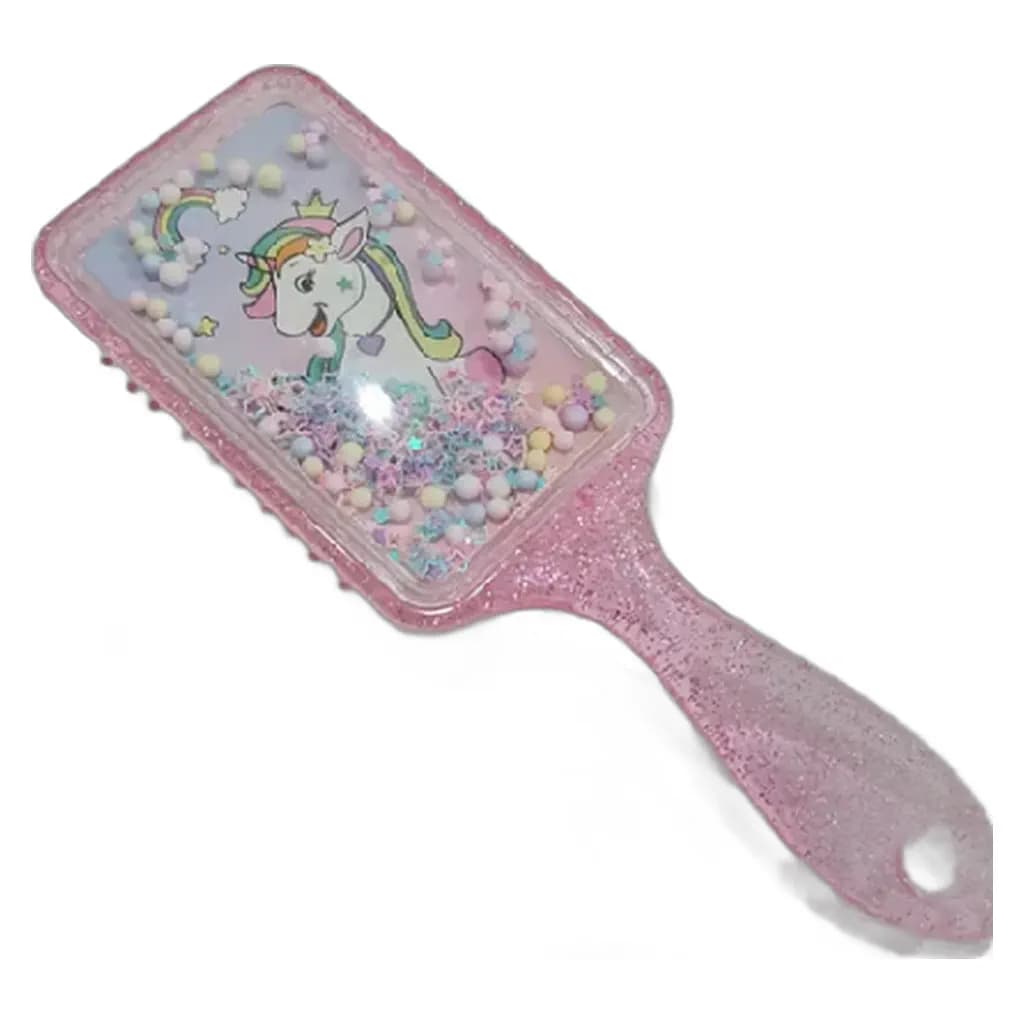 Cepillo de cabello infantil unicornio con escarcha